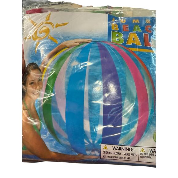 Intex Jumbo Beach Ball 42" The Wet Set 59065 Vinyl Stripe Inflatable 2011 Sealed - Picture 3 of 9